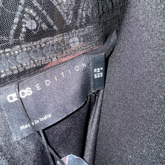 ASOS EDITION beaded fringe and sequin bodycon midi dress in black - Picture 4 of 15